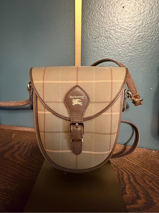 Burberry Handbags - Burberry Vintage Tan and Brown Plaid Crossbody Bag